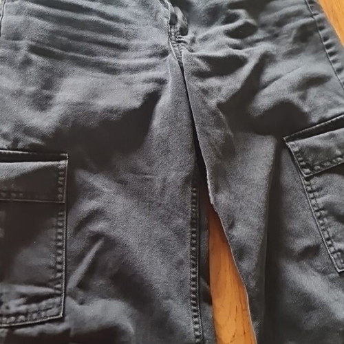 Black denim pants Bershka like new, wide leg, size S