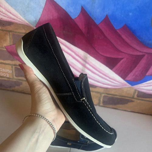 Giorgio Rinaldi men's suede loafers size 42, navy blue