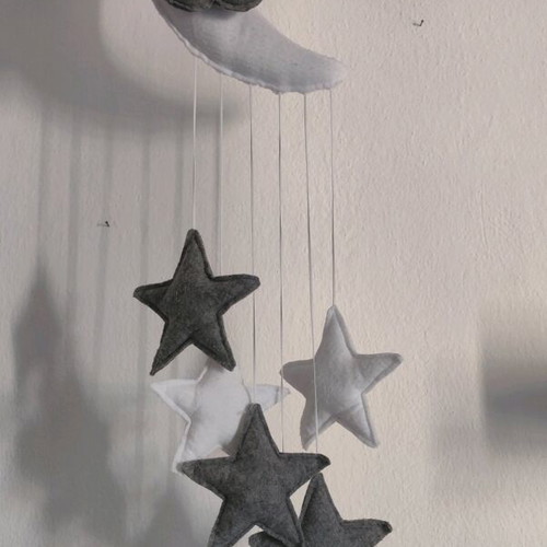 Hanging decoration for children's room white and gray like new