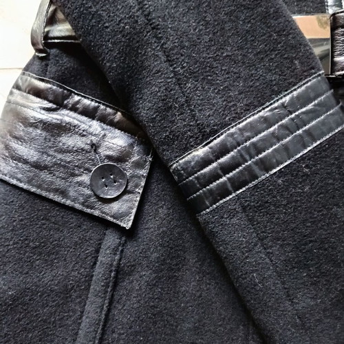 RUDSAK wool coat with genuine leather, like new, women's M