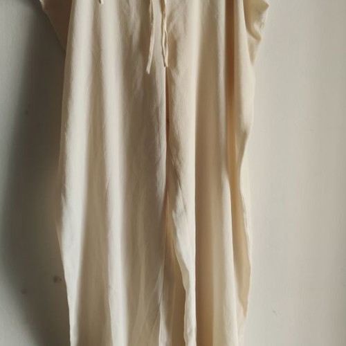 Miss Raxevsky airy semi-transparent pants with waist cord XL champagne