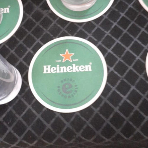 Heineken beer glass set with coasters, new, 6 pieces, 400ml