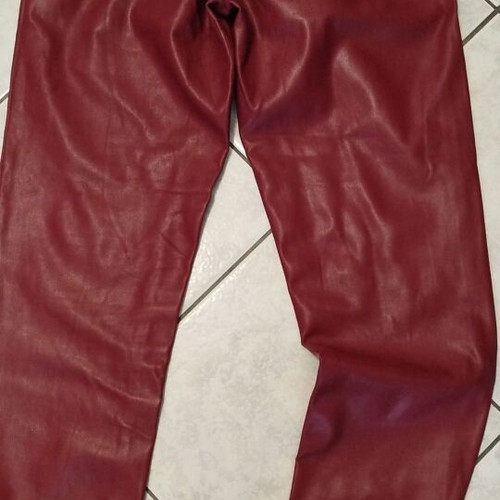 Leather pants for girls like new, burgundy, size 16