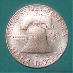  SILVER ½ Dollar 1959 "Franklin Half Dollar".#12/10