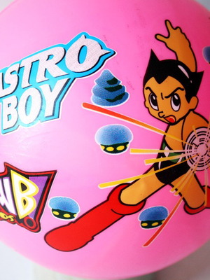Vintage Astro Boy ρόζ φουσκωτή μπάλα καινούρια