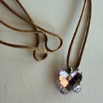 Swarovski butterfly necklace like new, pink lilac