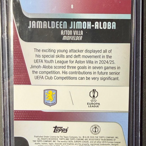 Jamaldeen Jimoh-Aloba Aston Villa RC trading card new