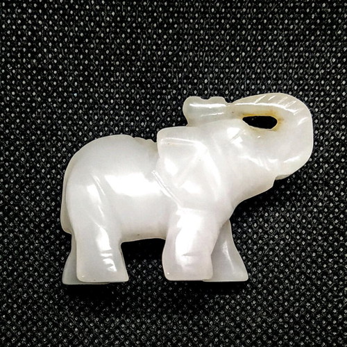 Small Elephant Figurine Made of White Nephrite Like New