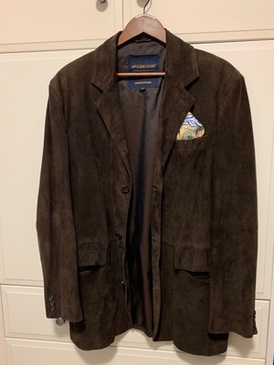 McGregor men's brown three-button suede jacket used