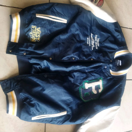 Pull & Bear STWD Navy varsity bomber jacket size L like new