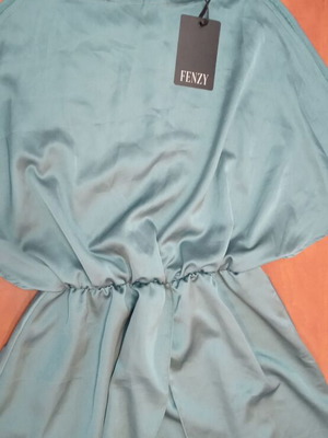 Midi dress turquoise new one size to XL satin