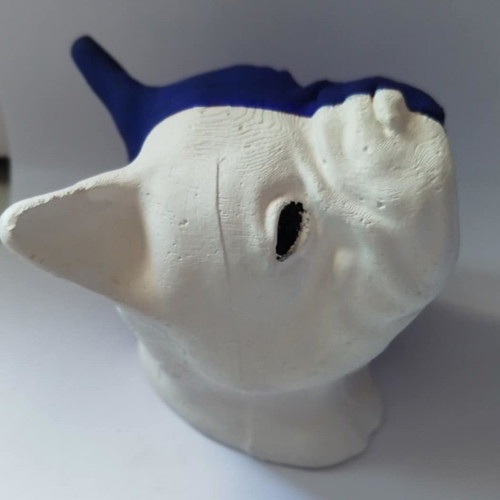 France Bulldog Gypsum Statue Handmade, Heavy Solid 10x10x12 cm