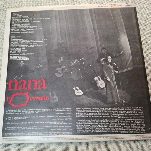 Nana Mouskouri A L'Olympia LP used, pop