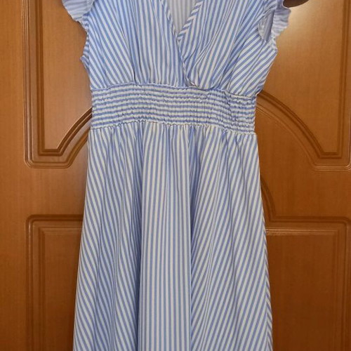 cardigans for dresses Light Blue Ribbed Sleeveless Dress Cardigan Set main image 0