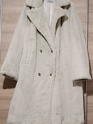 Γούνινο παλτό Verde oversized μπεζ σαν καινούργιο