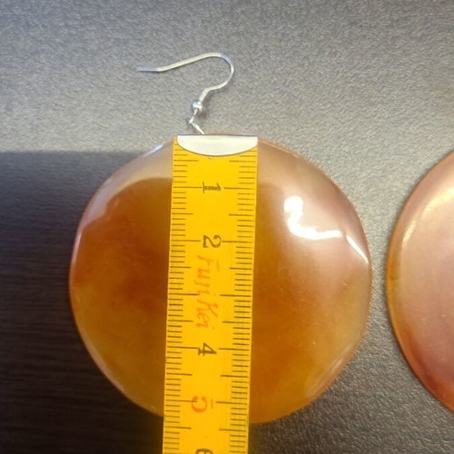 Vintage large hanging earrings Aigner orange like new