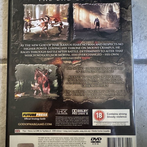 God of War 2 PS2 game, original black edition