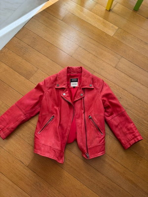Bershka leather jacket red like new, size S