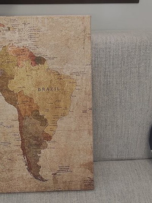 South America Political Map Canvas Painting vintage style new