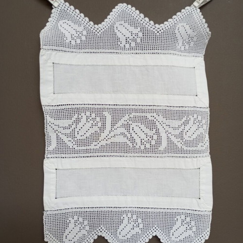 Set of 2 handmade crochet and fabric doilies