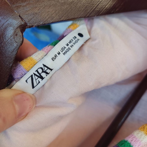 Zara boho folk traditional vest M used, pink multicolor