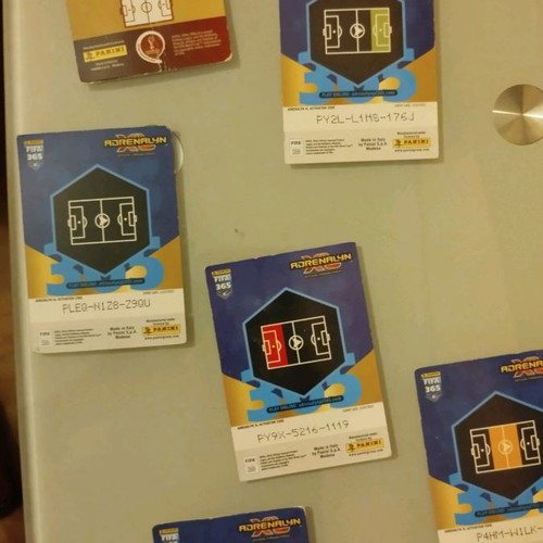 Panini cards used, pack of 6 pieces