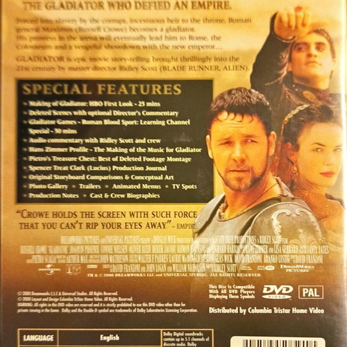 Gladiator DVD like new with subtitles