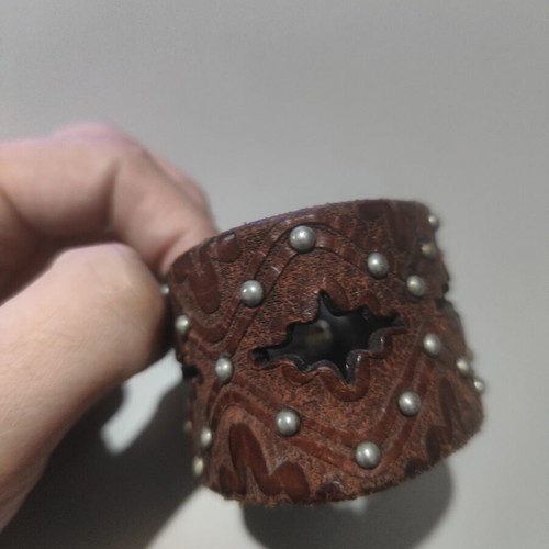 Replay vintage leather boho bracelet cuff like new, brown