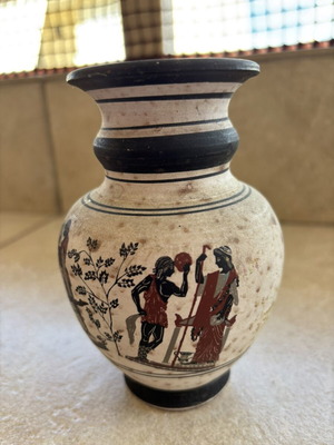 Vintage Small Ceramic Vase "Rhodes" with Ancient Greek Motifs used