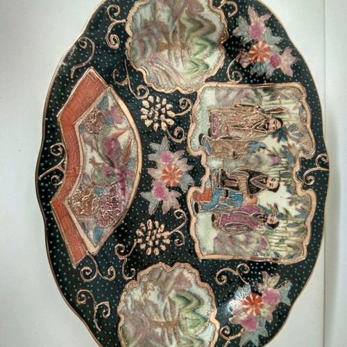 Satsuma decorative platter used
