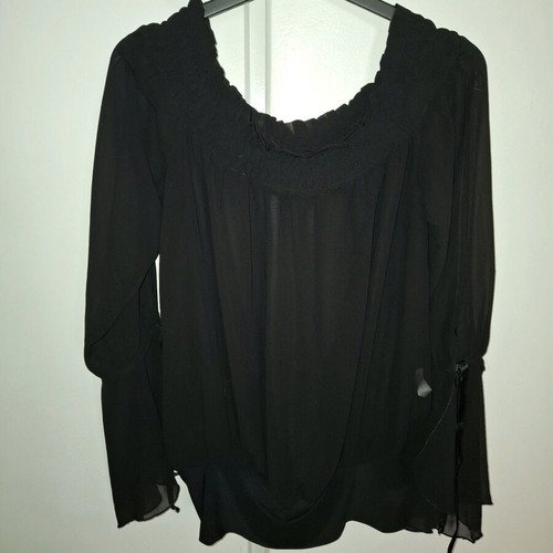 Peasant blouse like new, black, size M