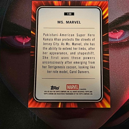 2025 Topps Chrome Marvel Ms. Marvel collectible card new #130