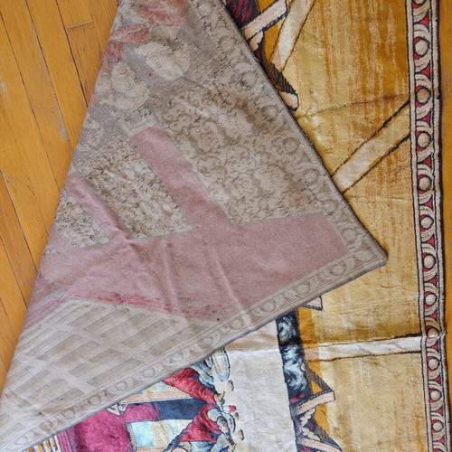 Vintage velvet wall tapestry used, 165 x 125 cm