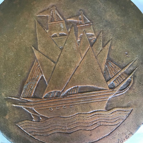 Large metal medal by Titsa Chrysokhoidi used