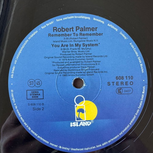 Robert Palmer Addicted To Love 12" Maxi Single used, pop