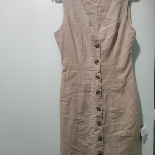 ASOS linen dress new, size XS 34, beige