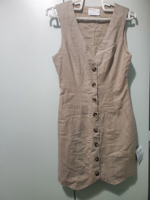 ASOS linen dress new, size XS 34, beige