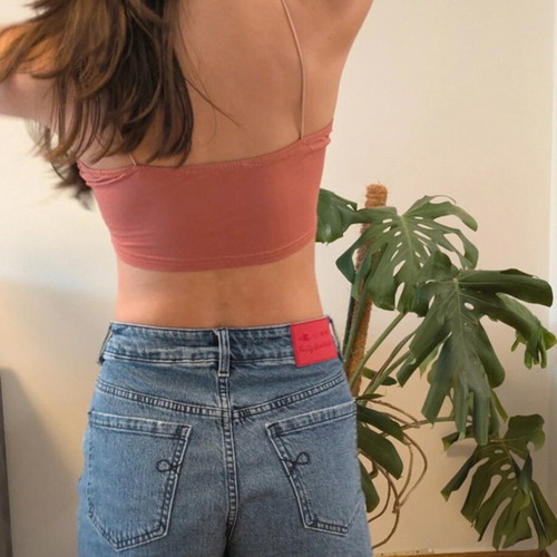 Crop top ροδακινί σαν καινούργιο