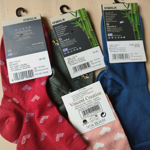 Walk bamboo socks set of 3 pairs size 36-39 with gift heart pair