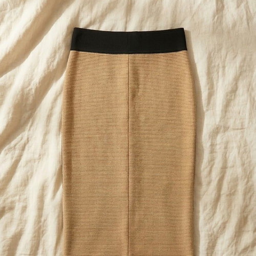 Lynne striped pencil midi skirt like new, size XS, black and beige