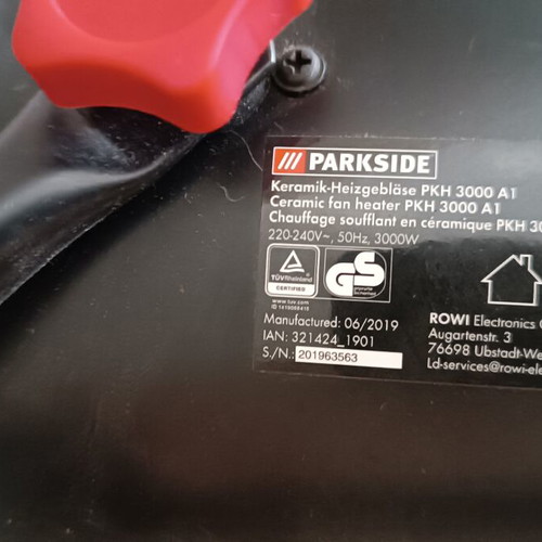 Ceramic floor fan heater PARKSIDE PKH 3000 A1 like new