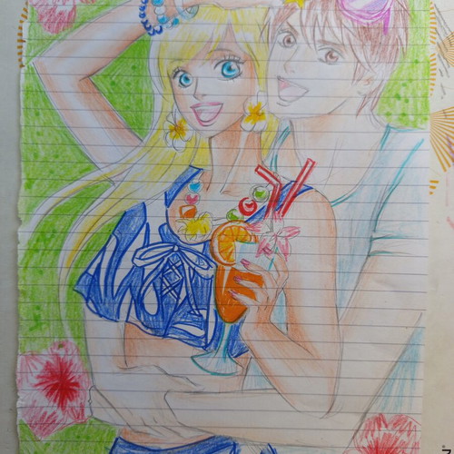 Anime manga drawings like new, set of 5