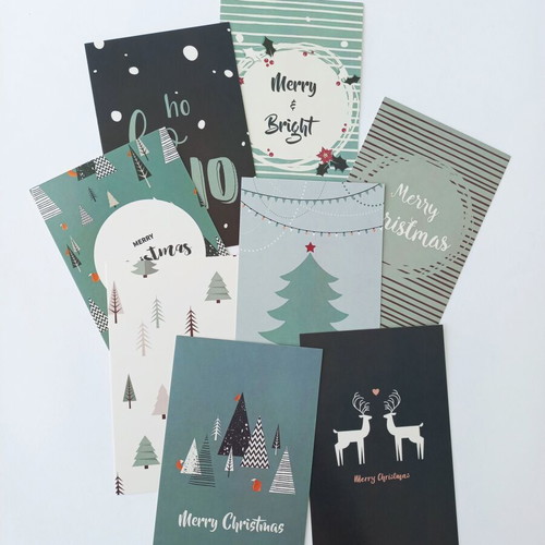 Set of 8 Christmas postcards new