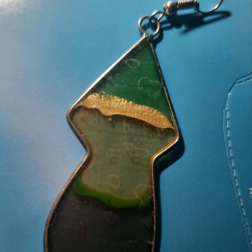 Single earring like new, colorful, handmade and long