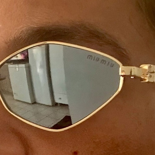 Miu Miu SMU56Z Gold Metal Sunglasses new