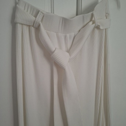 Rib Crop Pants with Belt like new, white, size S