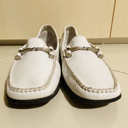 P&Co white leather moccasins new, size 40