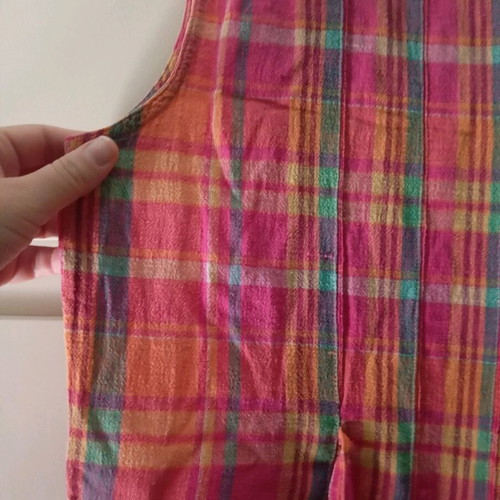 Richards dress used, 100% cotton sleeveless, pink-orange gingham