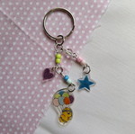 Keychain with handmade beads