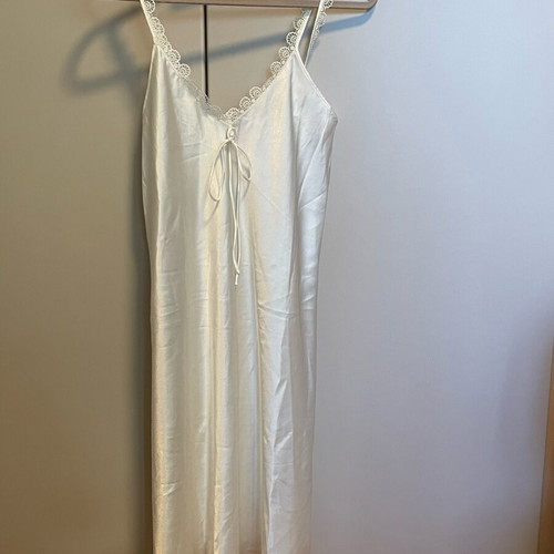 Satin nightgowns set of 3, size M, white and blue details